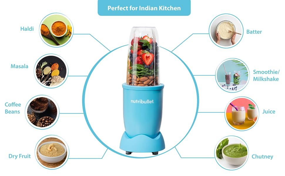 Nutribullet 900 Watts Blender (Matte Light Blue) Vijay Sales